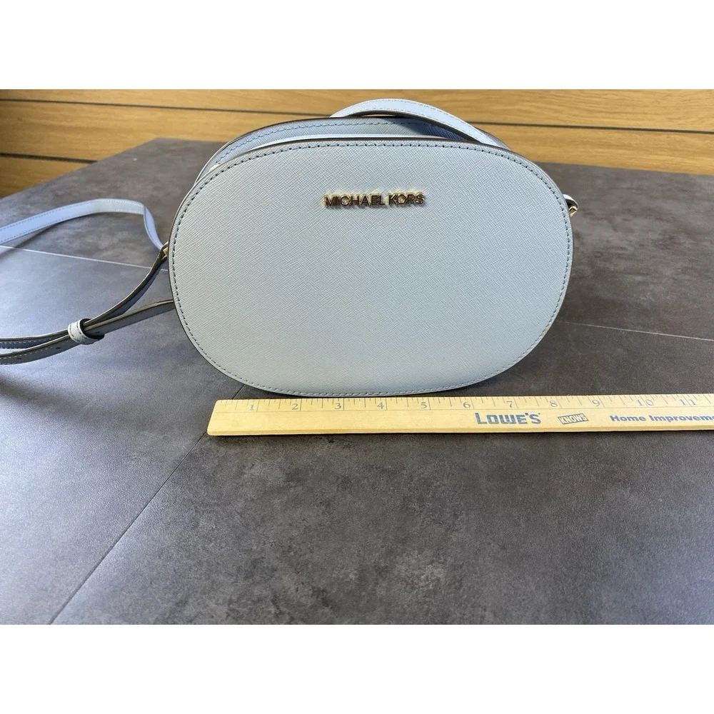 Michael Kors  baby blue Jet Set Oval crossbody bag